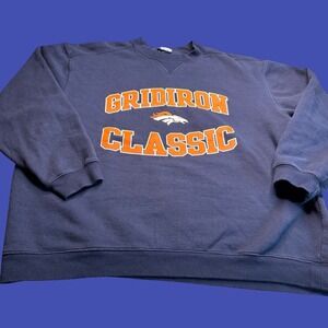 Reebok Denver Broncos Gridiron Classic Sweatshirt XL Navy NFL Throwback Y2K